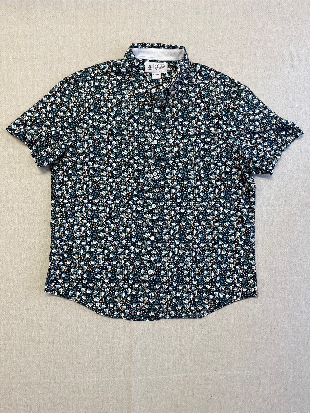 Original Penguin Floral Button Up Shirt XL Short Sleeve Cotton